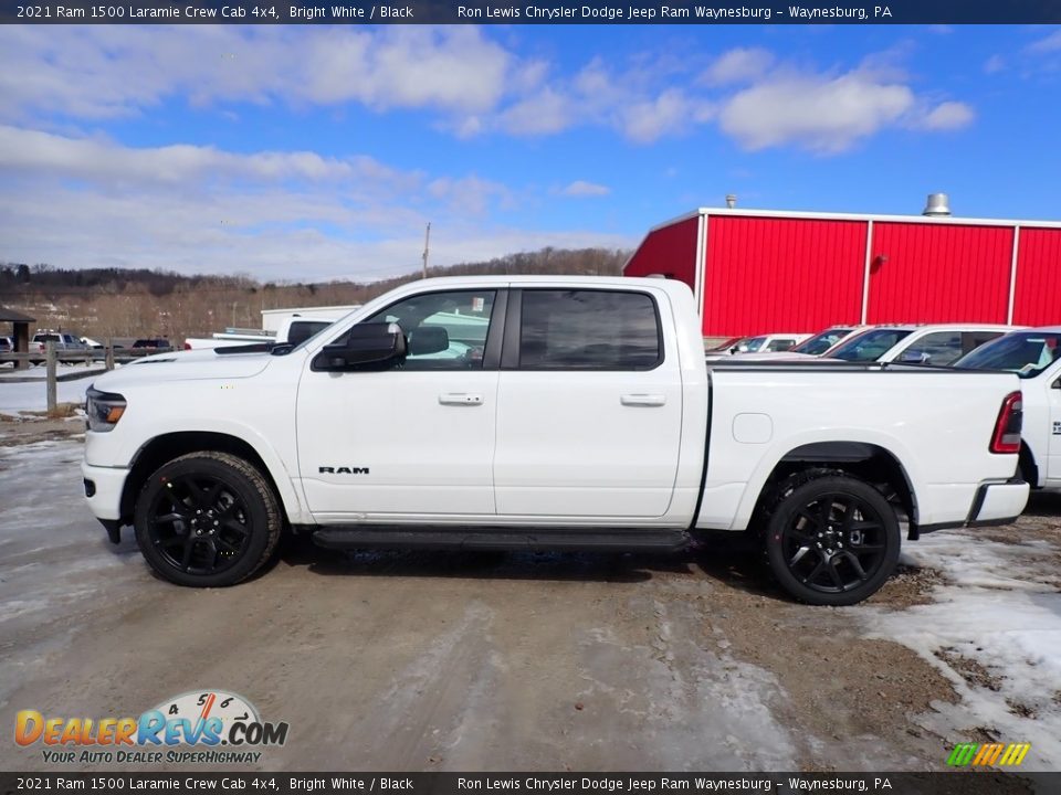 2021 Ram 1500 Laramie Crew Cab 4x4 Bright White / Black Photo #3