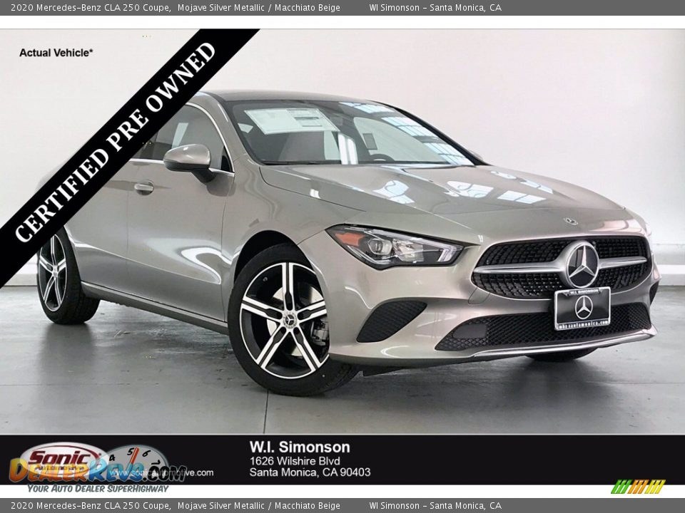 2020 Mercedes-Benz CLA 250 Coupe Mojave Silver Metallic / Macchiato Beige Photo #1