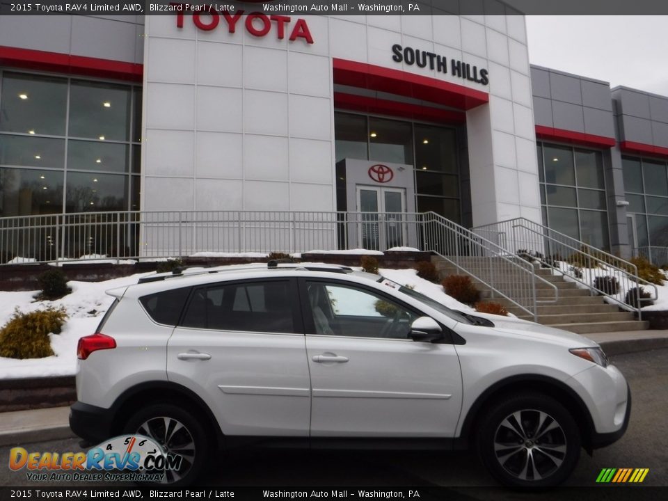 2015 Toyota RAV4 Limited AWD Blizzard Pearl / Latte Photo #2