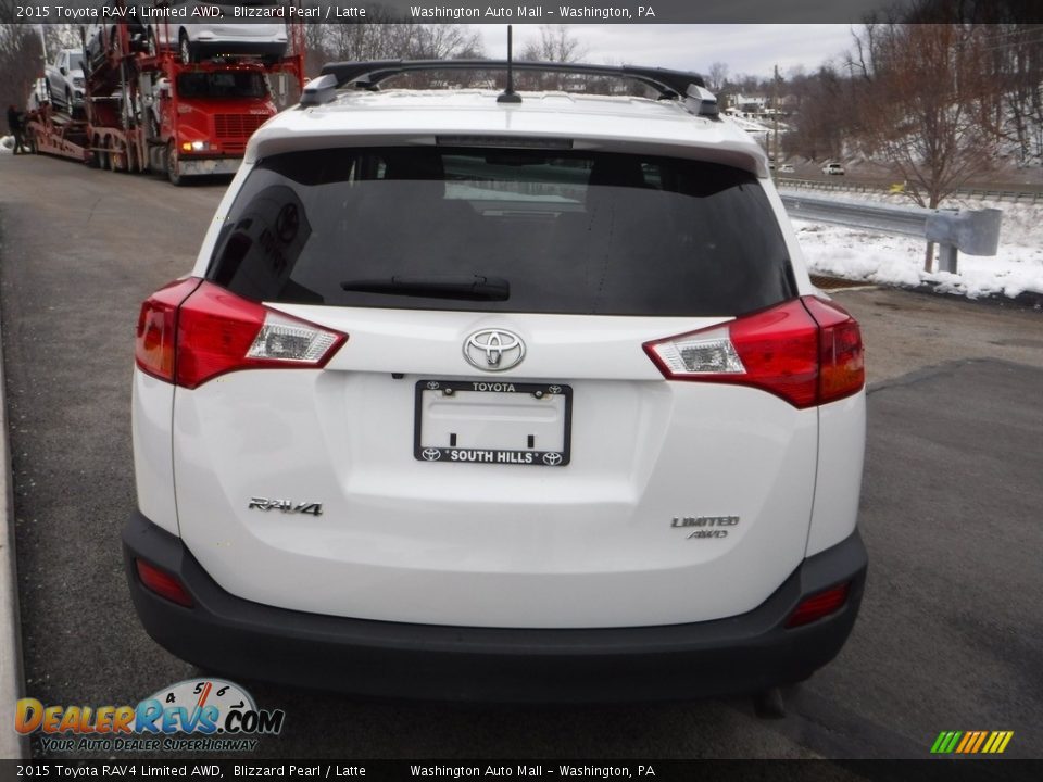 2015 Toyota RAV4 Limited AWD Blizzard Pearl / Latte Photo #14