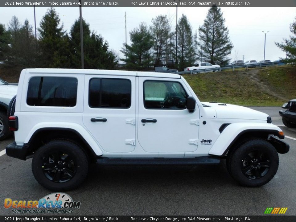 2021 Jeep Wrangler Unlimited Sahara 4x4 Bright White / Black Photo #4