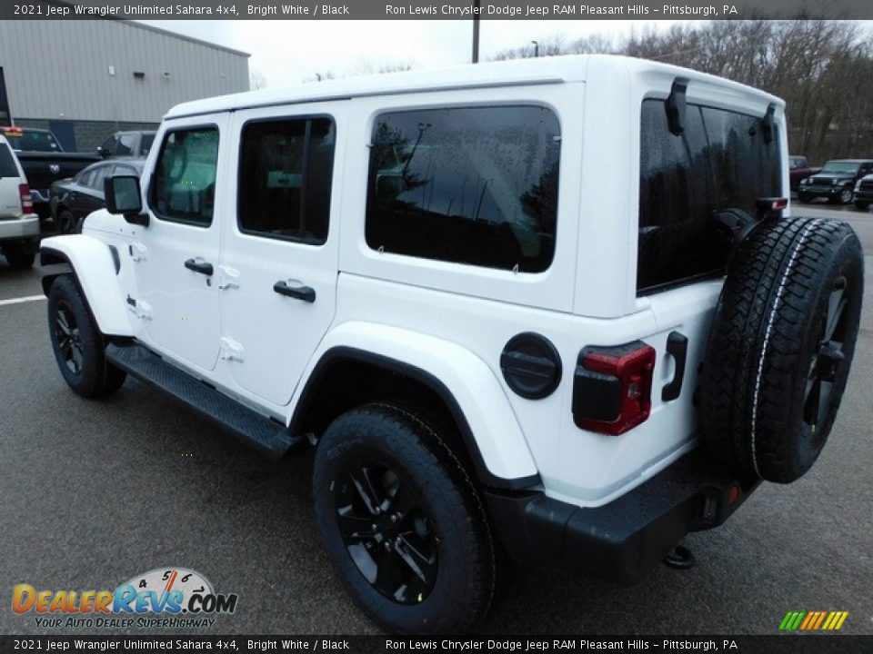 2021 Jeep Wrangler Unlimited Sahara 4x4 Bright White / Black Photo #8