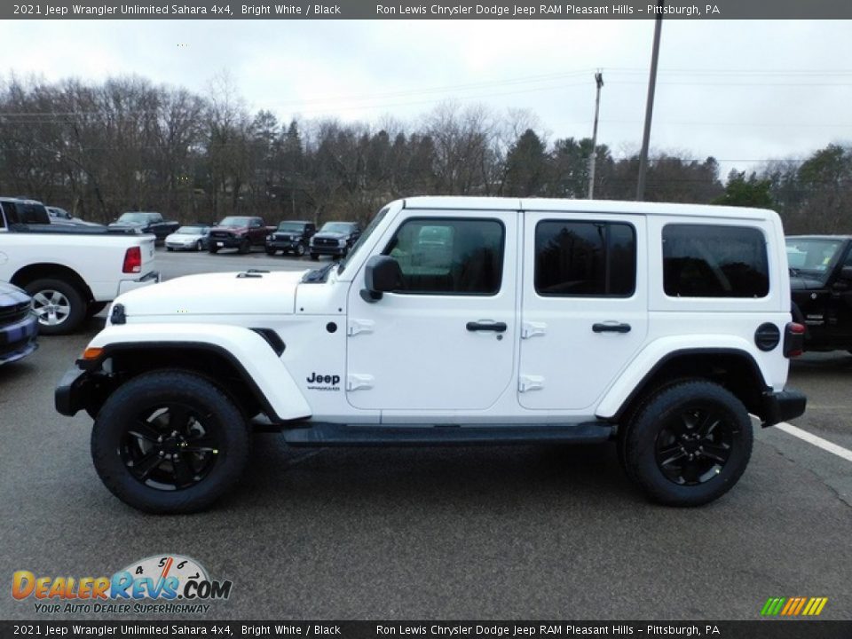 2021 Jeep Wrangler Unlimited Sahara 4x4 Bright White / Black Photo #9