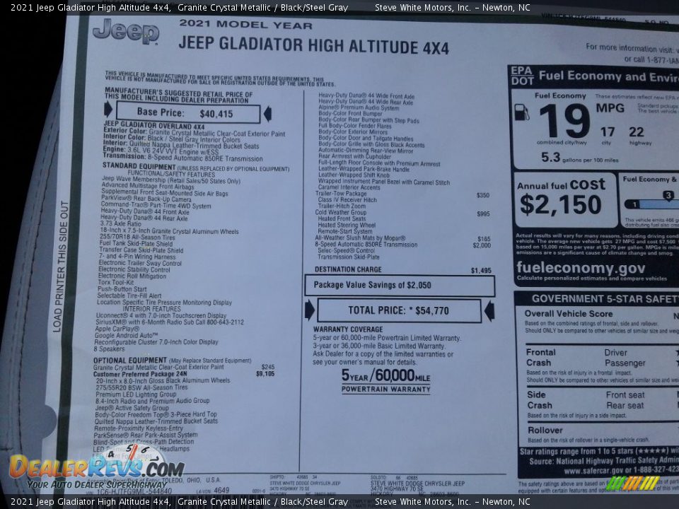 2021 Jeep Gladiator High Altitude 4x4 Granite Crystal Metallic / Black/Steel Gray Photo #30