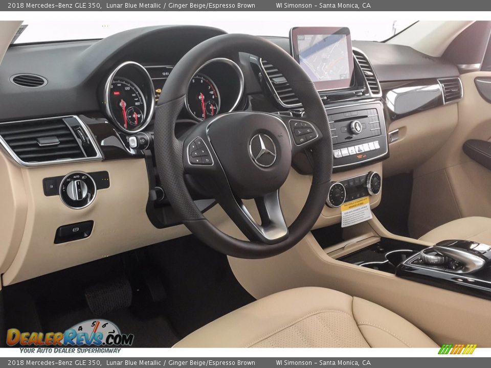 2018 Mercedes-Benz GLE 350 Lunar Blue Metallic / Ginger Beige/Espresso Brown Photo #6