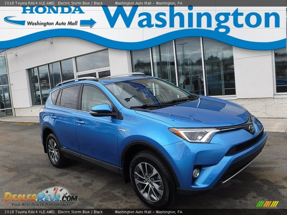2018 Toyota RAV4 XLE AWD Electric Storm Blue / Black Photo #1