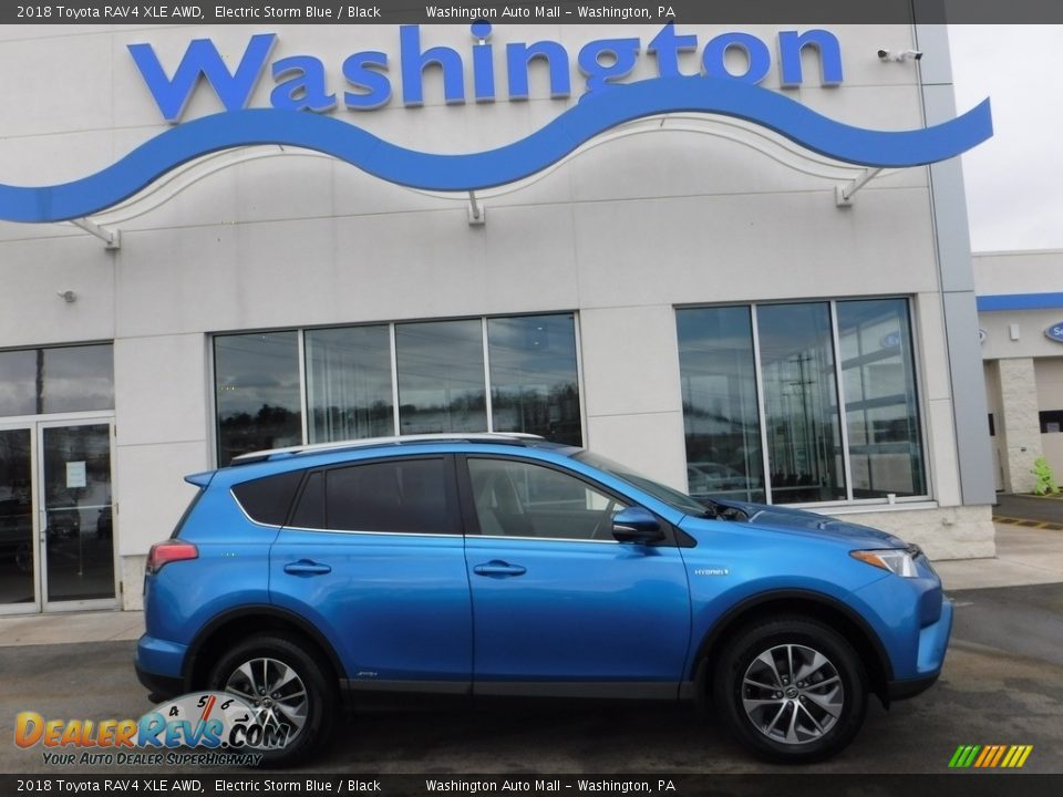 2018 Toyota RAV4 XLE AWD Electric Storm Blue / Black Photo #2