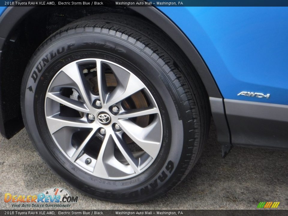 2018 Toyota RAV4 XLE AWD Electric Storm Blue / Black Photo #3