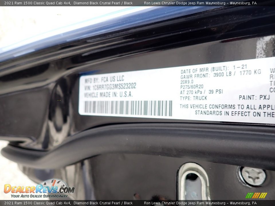 2021 Ram 1500 Classic Quad Cab 4x4 Diamond Black Crystal Pearl / Black Photo #16