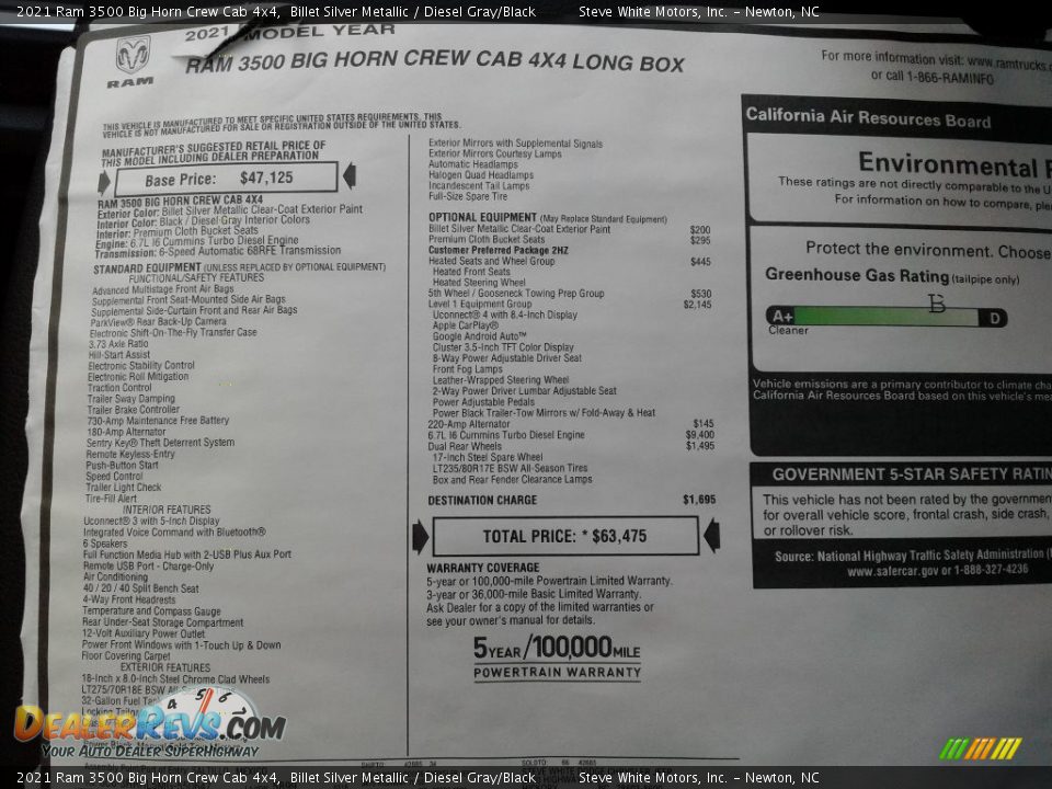 2021 Ram 3500 Big Horn Crew Cab 4x4 Billet Silver Metallic / Diesel Gray/Black Photo #32