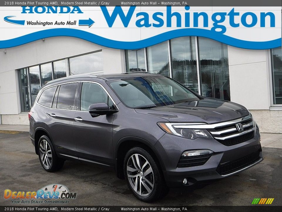 2018 Honda Pilot Touring AWD Modern Steel Metallic / Gray Photo #1