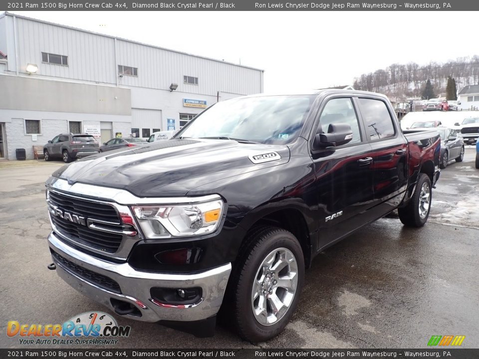 2021 Ram 1500 Big Horn Crew Cab 4x4 Diamond Black Crystal Pearl / Black Photo #1