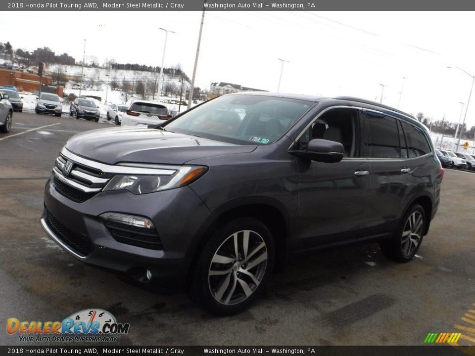 2018 Honda Pilot Touring AWD Modern Steel Metallic / Gray Photo #6