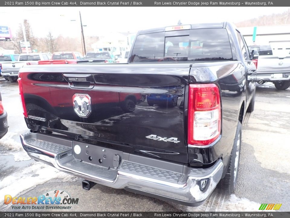 2021 Ram 1500 Big Horn Crew Cab 4x4 Diamond Black Crystal Pearl / Black Photo #6