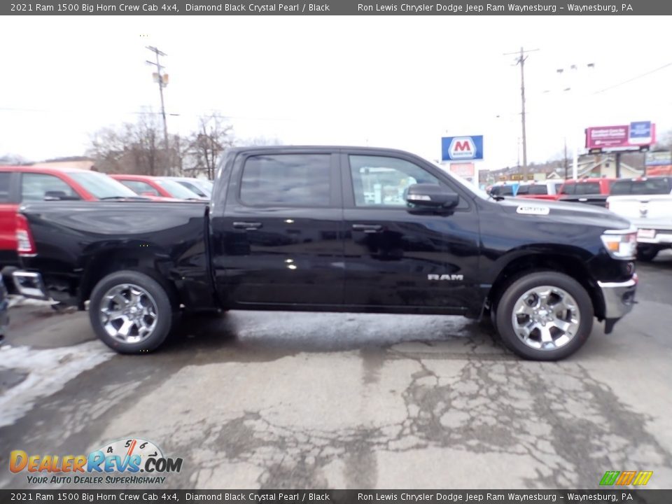 2021 Ram 1500 Big Horn Crew Cab 4x4 Diamond Black Crystal Pearl / Black Photo #7