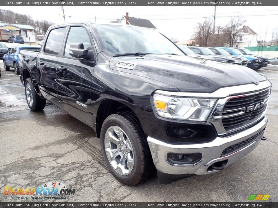 2021 Ram 1500 Big Horn Crew Cab 4x4 Diamond Black Crystal Pearl / Black Photo #8