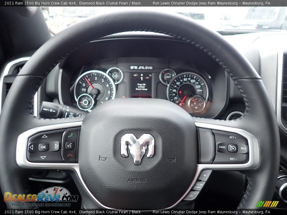 2021 Ram 1500 Big Horn Crew Cab 4x4 Diamond Black Crystal Pearl / Black Photo #20