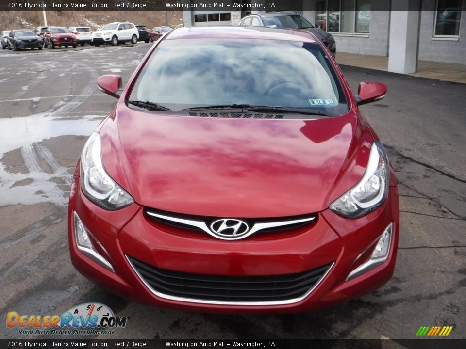 2016 Hyundai Elantra Value Edition Red / Beige Photo #5