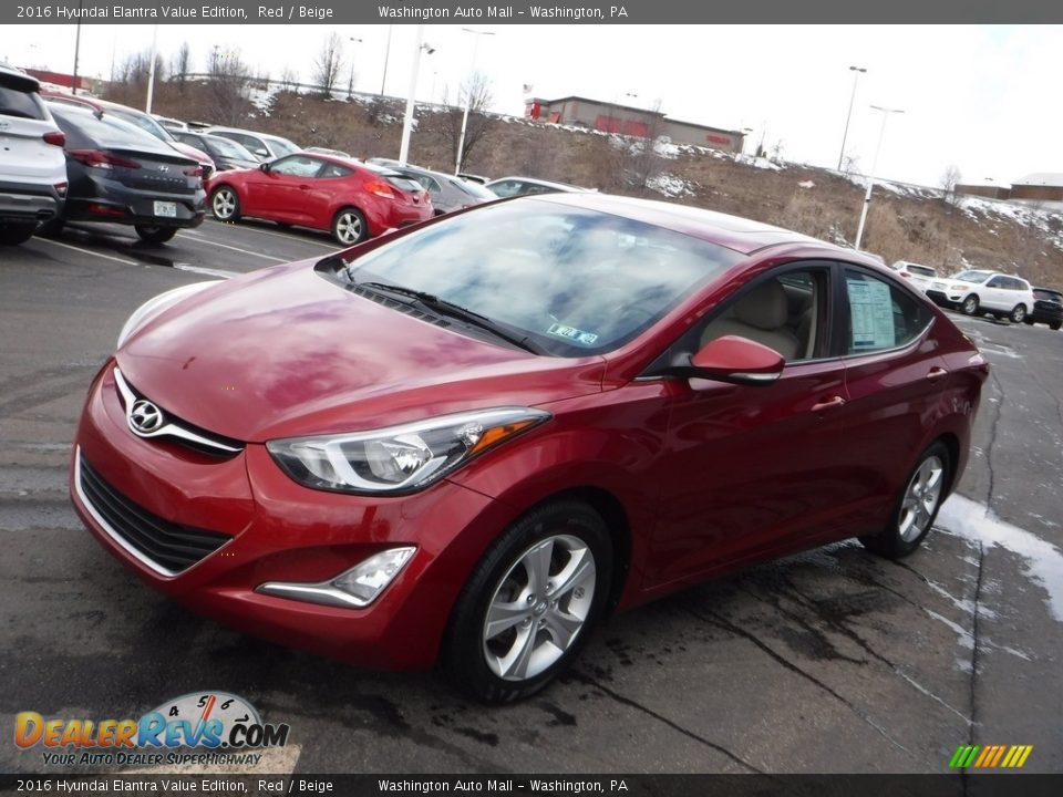 2016 Hyundai Elantra Value Edition Red / Beige Photo #6