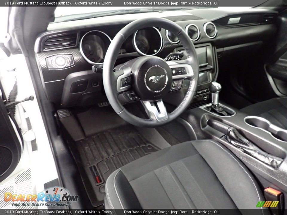 2019 Ford Mustang EcoBoost Fastback Oxford White / Ebony Photo #22