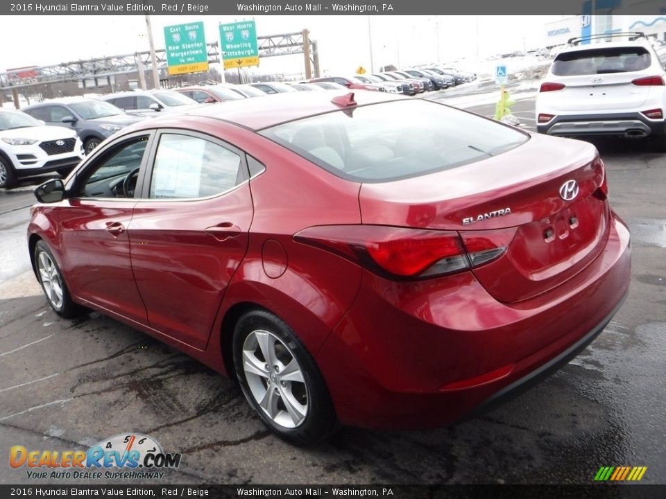 2016 Hyundai Elantra Value Edition Red / Beige Photo #8