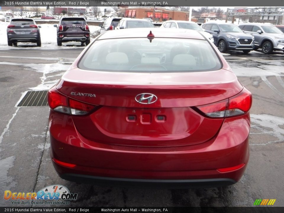 2016 Hyundai Elantra Value Edition Red / Beige Photo #9