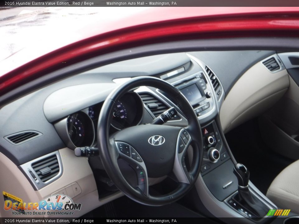 2016 Hyundai Elantra Value Edition Red / Beige Photo #12