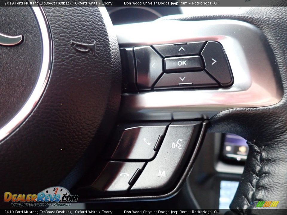 2019 Ford Mustang EcoBoost Fastback Oxford White / Ebony Photo #31