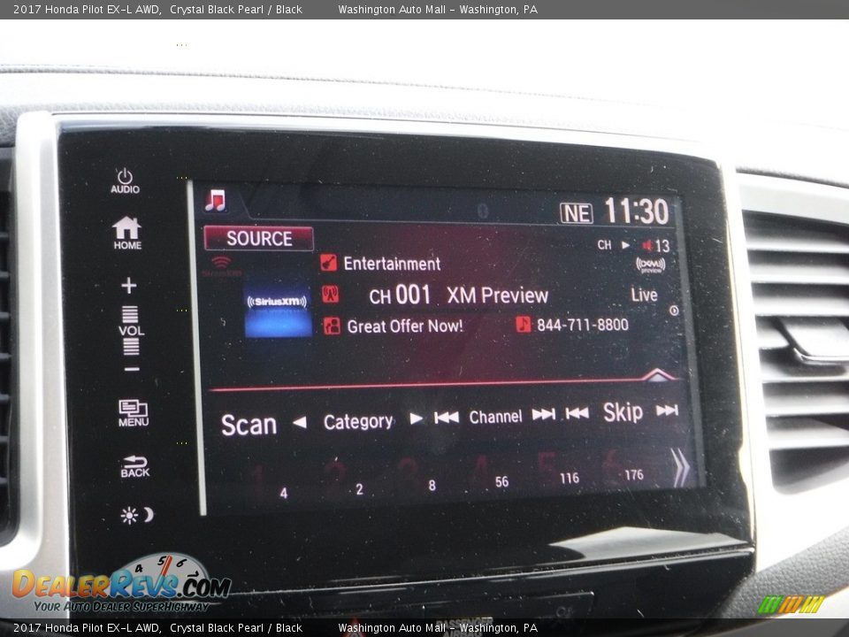 2017 Honda Pilot EX-L AWD Crystal Black Pearl / Black Photo #24