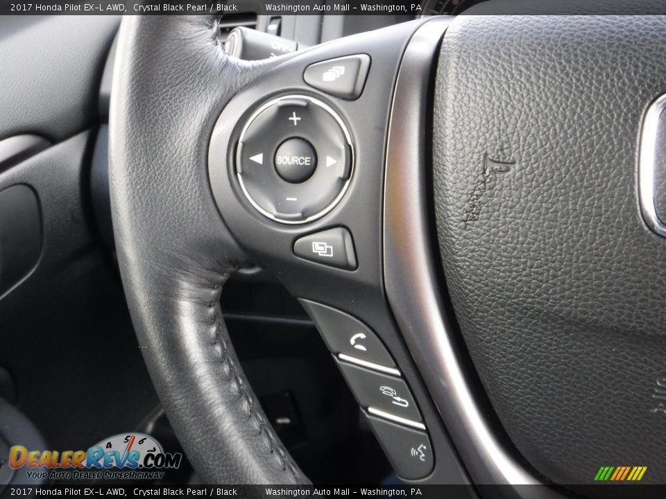 2017 Honda Pilot EX-L AWD Crystal Black Pearl / Black Photo #26