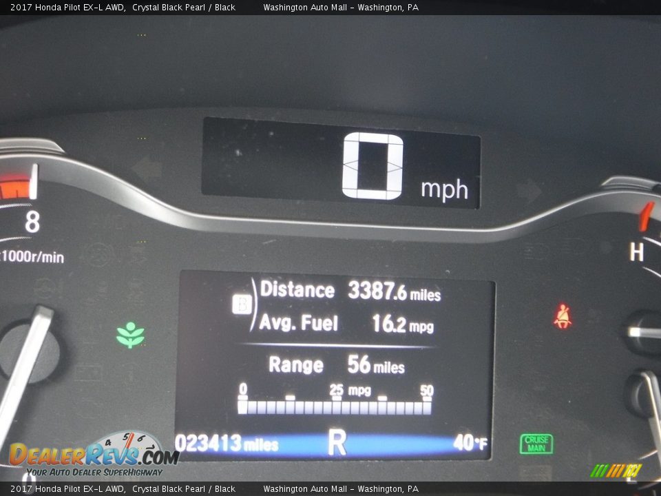 2017 Honda Pilot EX-L AWD Crystal Black Pearl / Black Photo #35