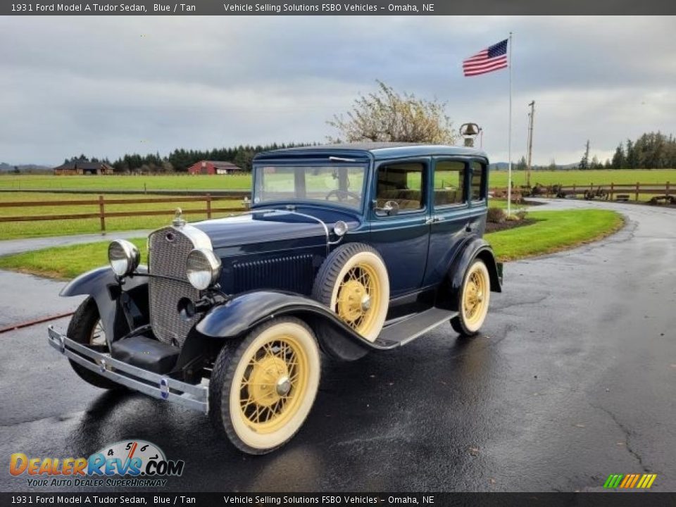 1931 Ford Model A Tudor Sedan Blue / Tan Photo #1