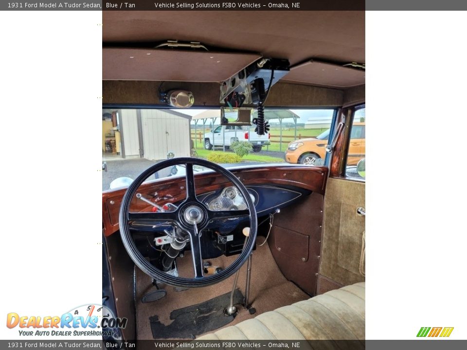 1931 Ford Model A Tudor Sedan Blue / Tan Photo #2