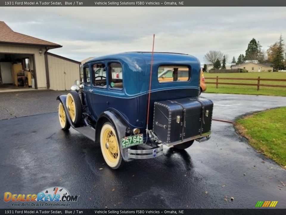 1931 Ford Model A Tudor Sedan Blue / Tan Photo #5