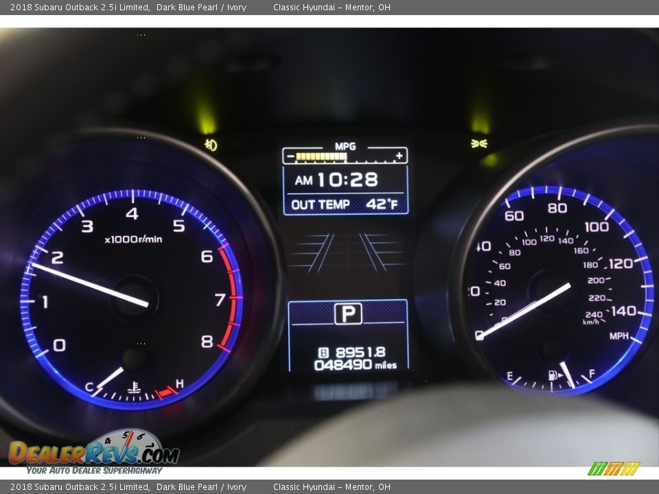 2018 Subaru Outback 2.5i Limited Dark Blue Pearl / Ivory Photo #8