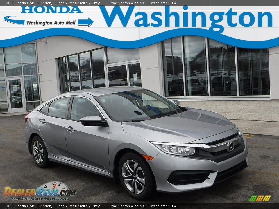 2017 Honda Civic LX Sedan Lunar Silver Metallic / Gray Photo #1