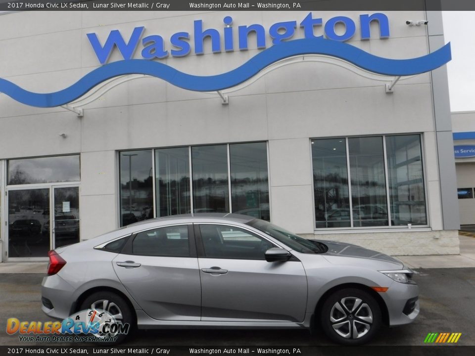 2017 Honda Civic LX Sedan Lunar Silver Metallic / Gray Photo #2