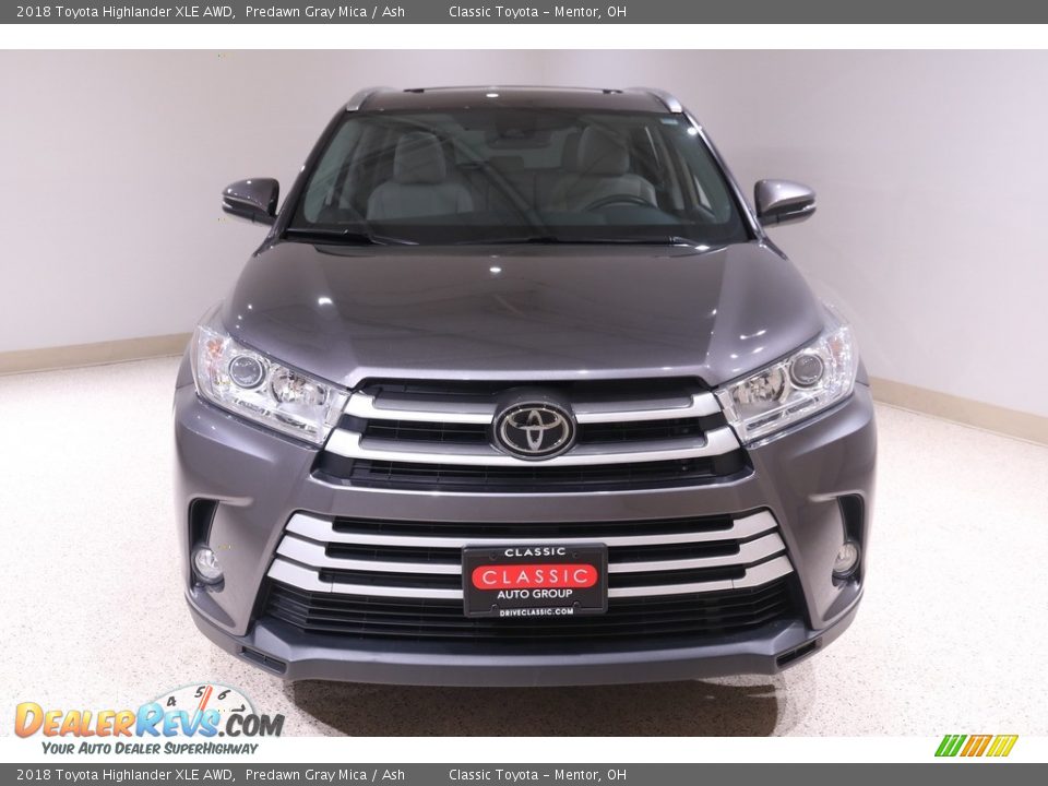 2018 Toyota Highlander XLE AWD Predawn Gray Mica / Ash Photo #2