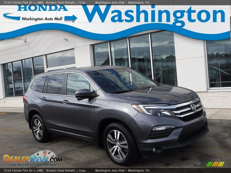 2016 Honda Pilot EX-L AWD Modern Steel Metallic / Gray Photo #1