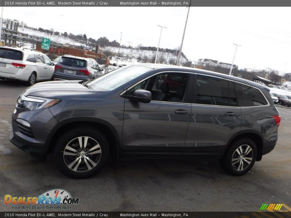 2016 Honda Pilot EX-L AWD Modern Steel Metallic / Gray Photo #7