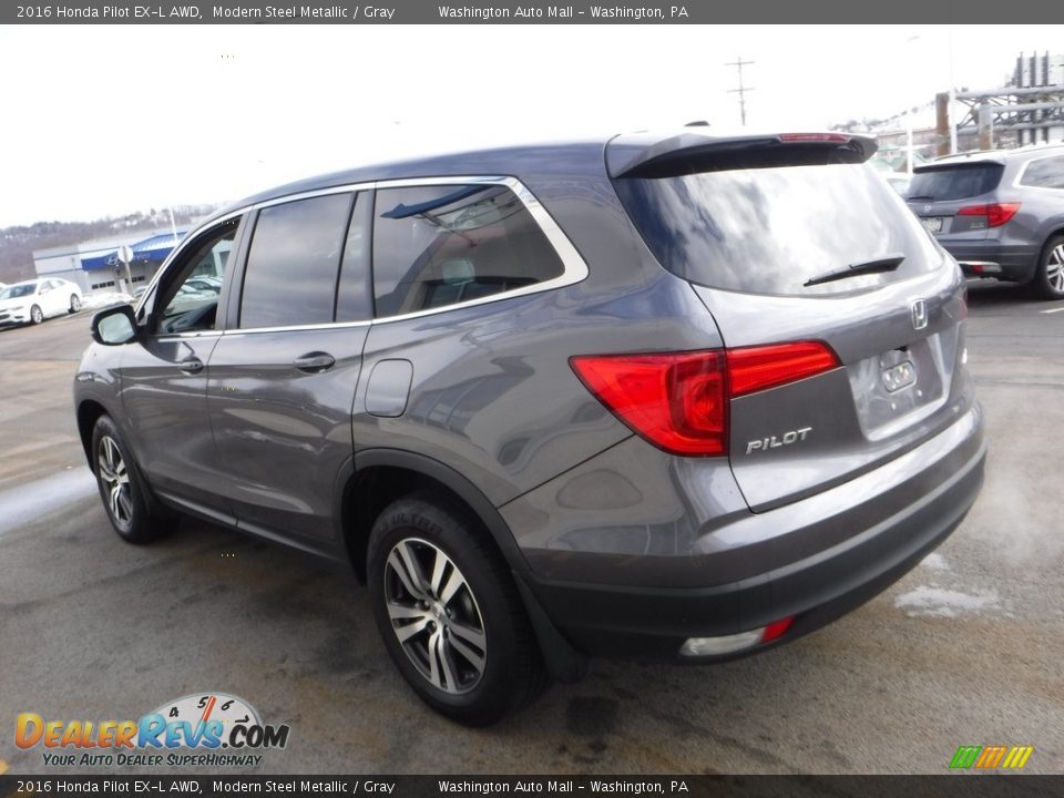 2016 Honda Pilot EX-L AWD Modern Steel Metallic / Gray Photo #8
