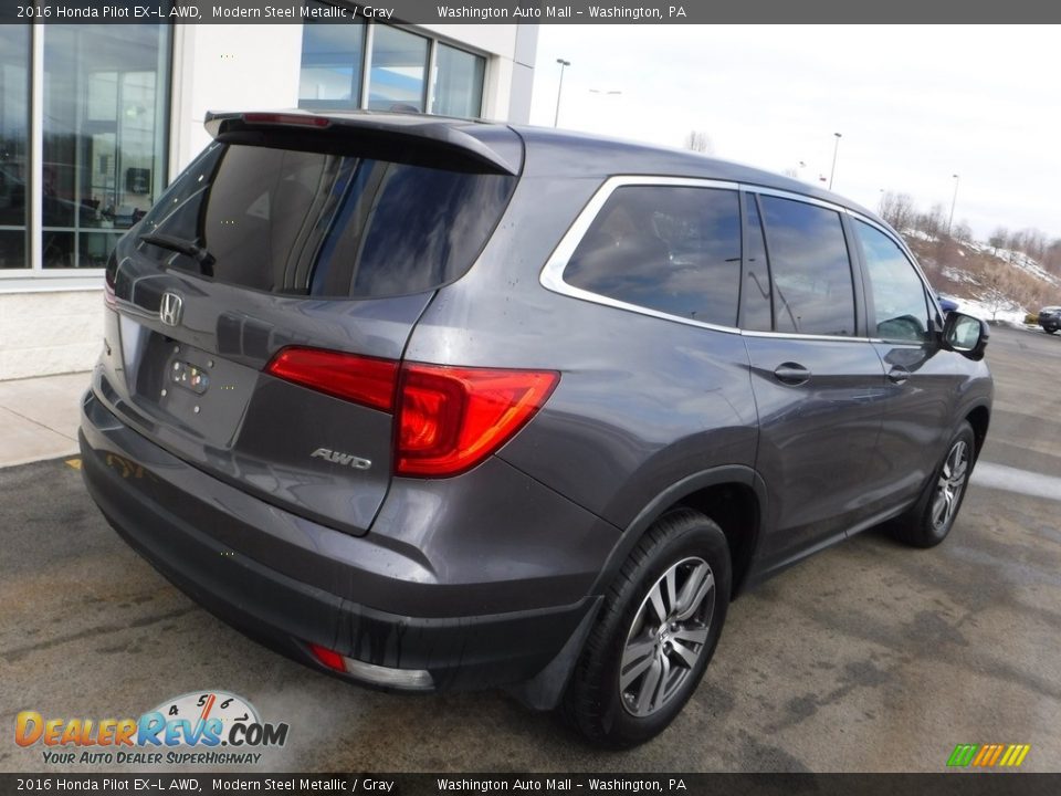 2016 Honda Pilot EX-L AWD Modern Steel Metallic / Gray Photo #9