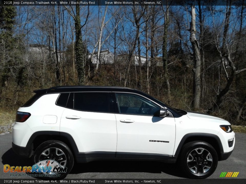 2018 Jeep Compass Trailhawk 4x4 White / Black/Ruby Red Photo #6