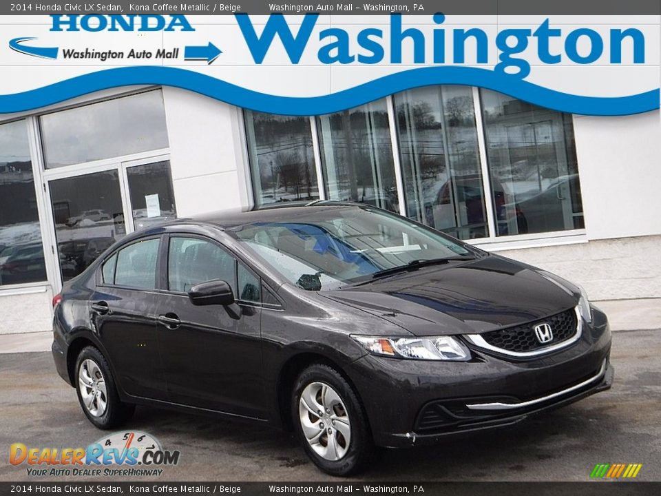 2014 Honda Civic LX Sedan Kona Coffee Metallic / Beige Photo #1