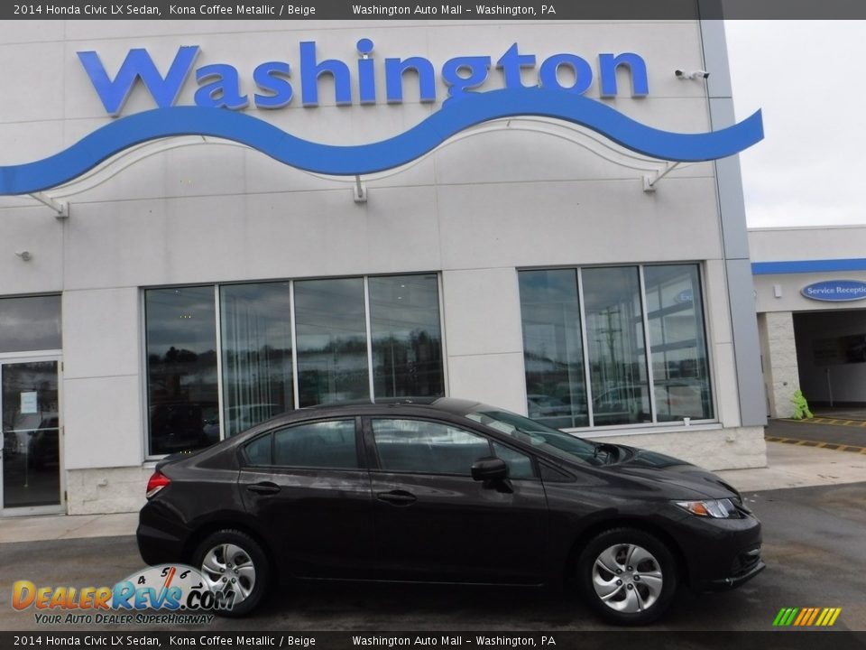 2014 Honda Civic LX Sedan Kona Coffee Metallic / Beige Photo #2