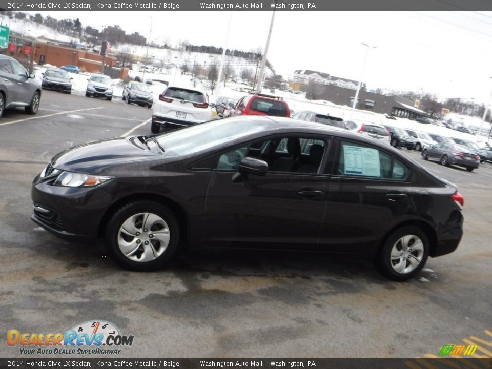 2014 Honda Civic LX Sedan Kona Coffee Metallic / Beige Photo #6