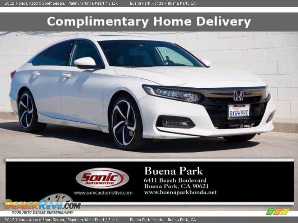 2019 Honda Accord Sport Sedan Platinum White Pearl / Black Photo #1