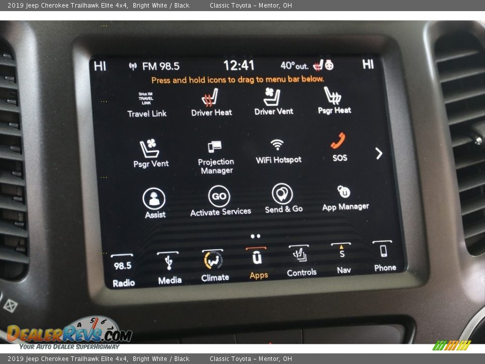 2019 Jeep Cherokee Trailhawk Elite 4x4 Bright White / Black Photo #11