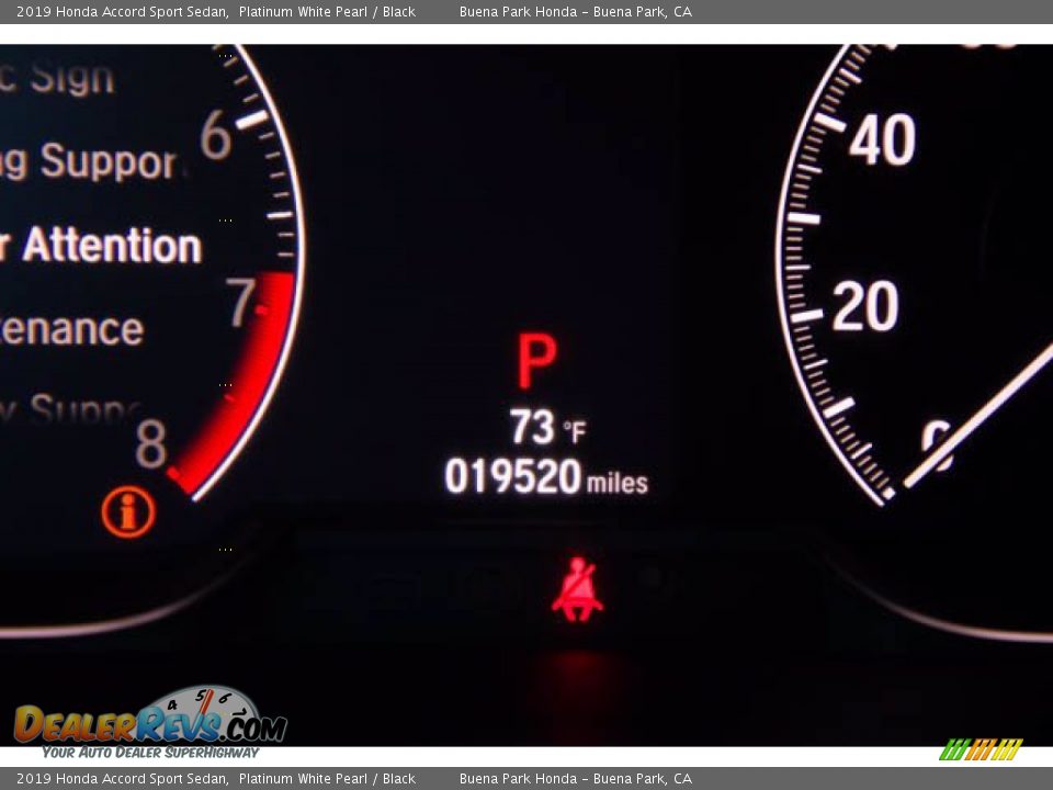 2019 Honda Accord Sport Sedan Platinum White Pearl / Black Photo #6