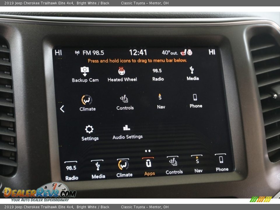 2019 Jeep Cherokee Trailhawk Elite 4x4 Bright White / Black Photo #12